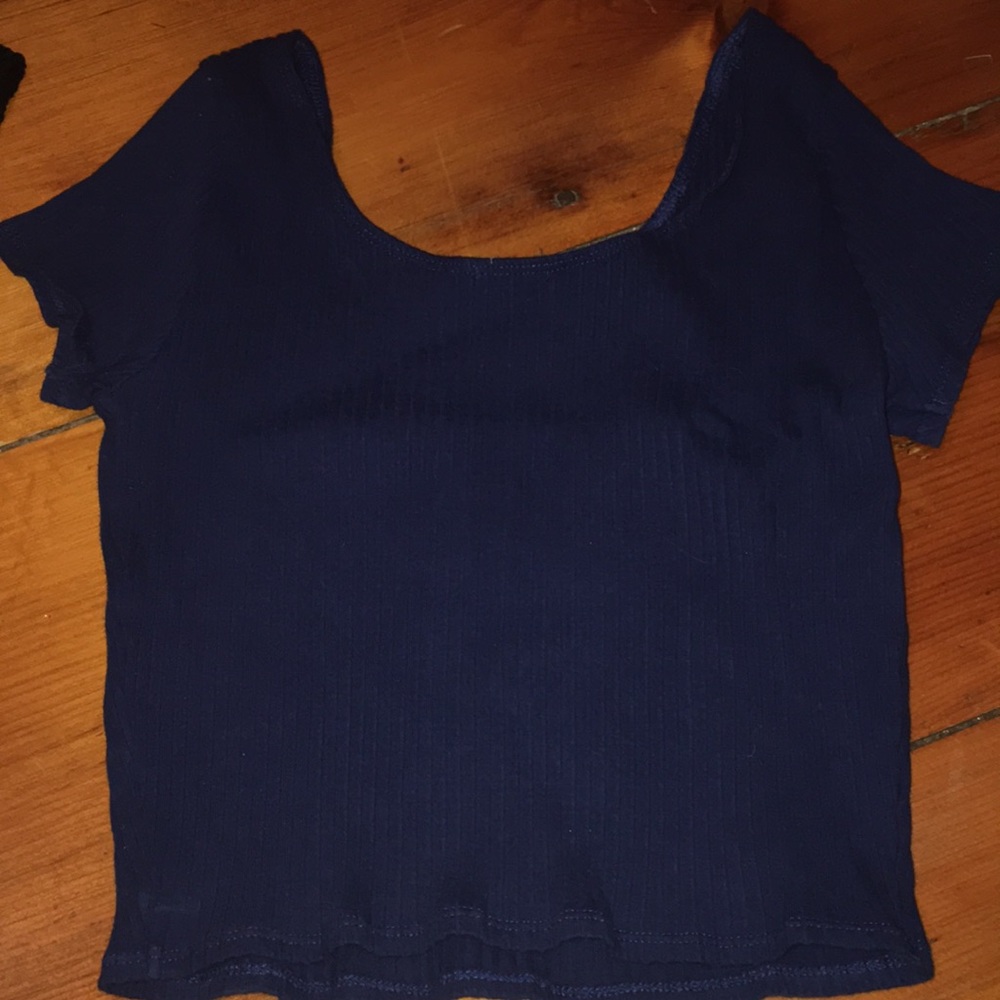 Navy blue GARAGE crop top